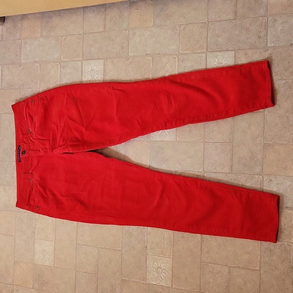 Red Corduroy Skinny Pants - Picture 1 of 4